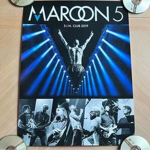 MAROON 5 Exclusive 2019 S.I.N. Club Tour Poster 18x24 NWOT NEW